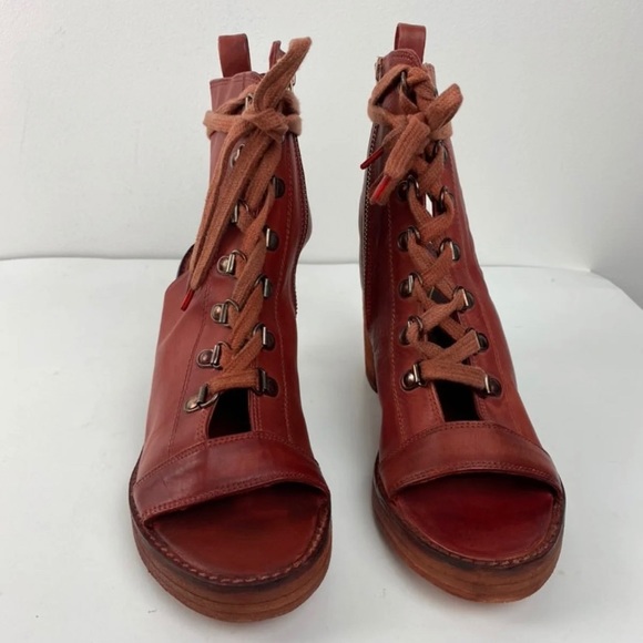 Free people red open toe boots - Picture 4 of 8